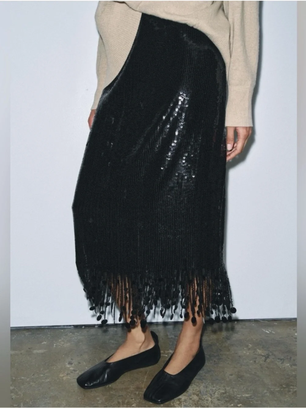 Zara sequin midi skirt size Xs